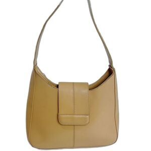 Kenneth Cole Reaction Tan Leather Structured Shoulder Bag Purse